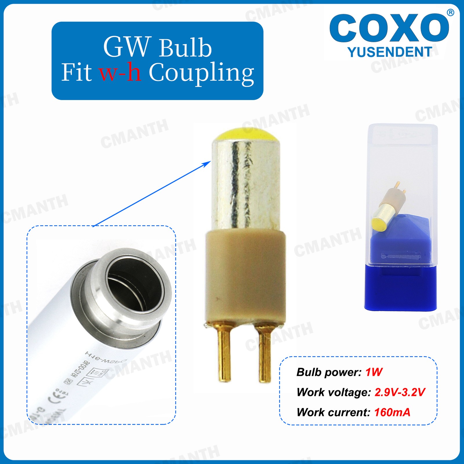 COXO Dental High Speed Handpiece Fiber Optic Turbine 6Hole LED Coupling CX207-G