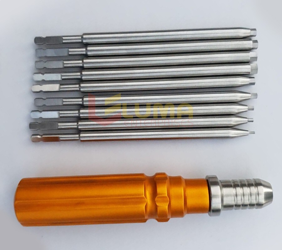Orthopedic Bone Screw Driver Set With Quick Coupling Handle Surgical Instruments
