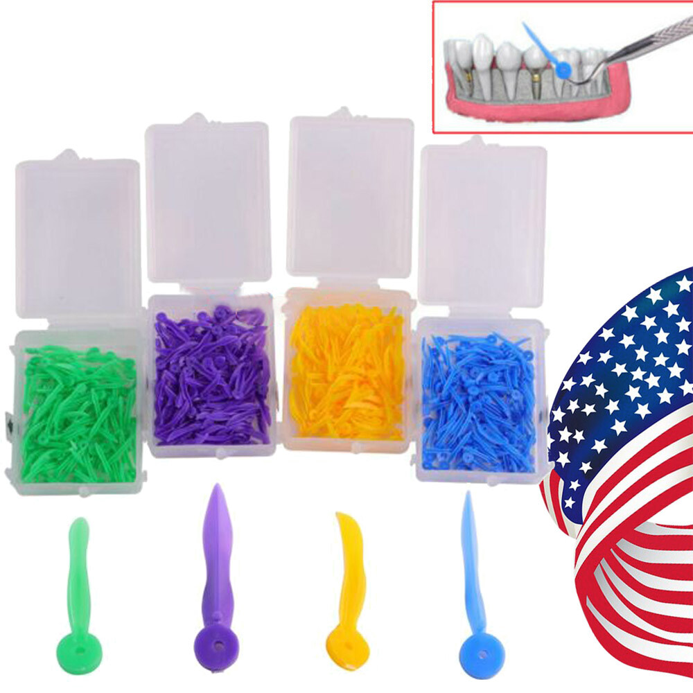 100Pcs Dental Disposable Plastic Wedge with Holes L Sizes Wave Poly-Wedge
