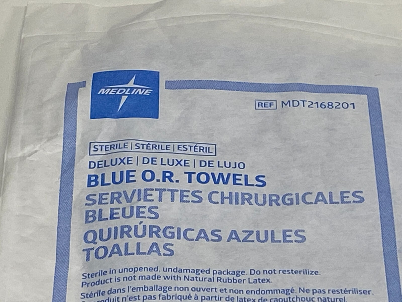 *E6/Y63*: Lot of 11 Packs MEDLINE MDT2168201 Blue O.R. Towels