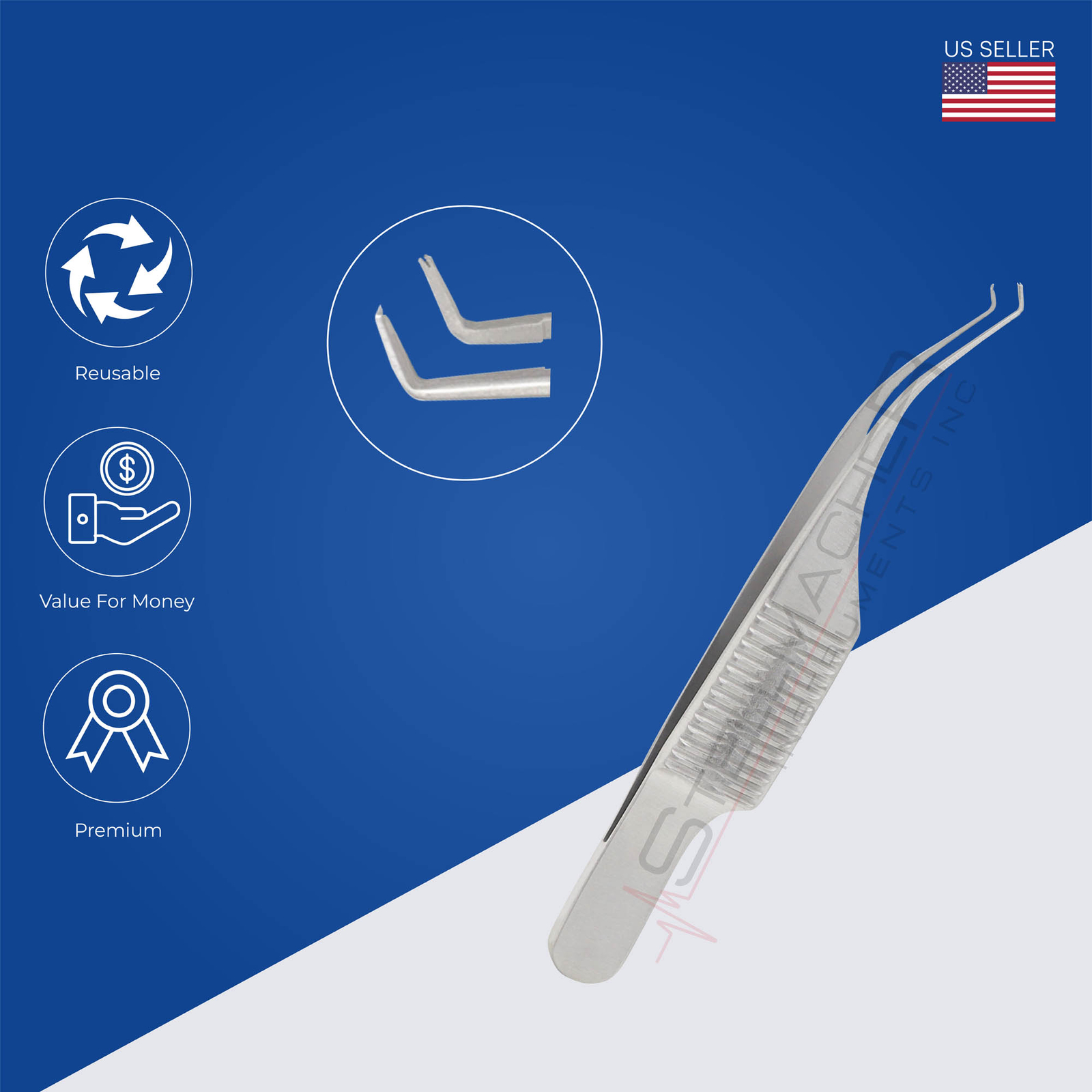 Barraquer Tweezer Micro Suture Tying Forceps Colibri 1 x 2 Teeth 0.40 mm German