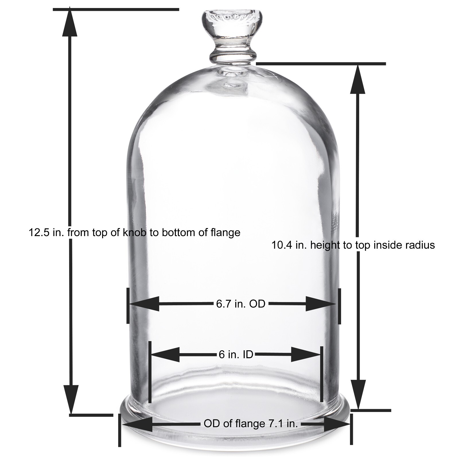 Glass Bell Jar Vacuum Chamber, 1.2 gal (4.6 L), Vacuum to Less Than 0.1 Torr