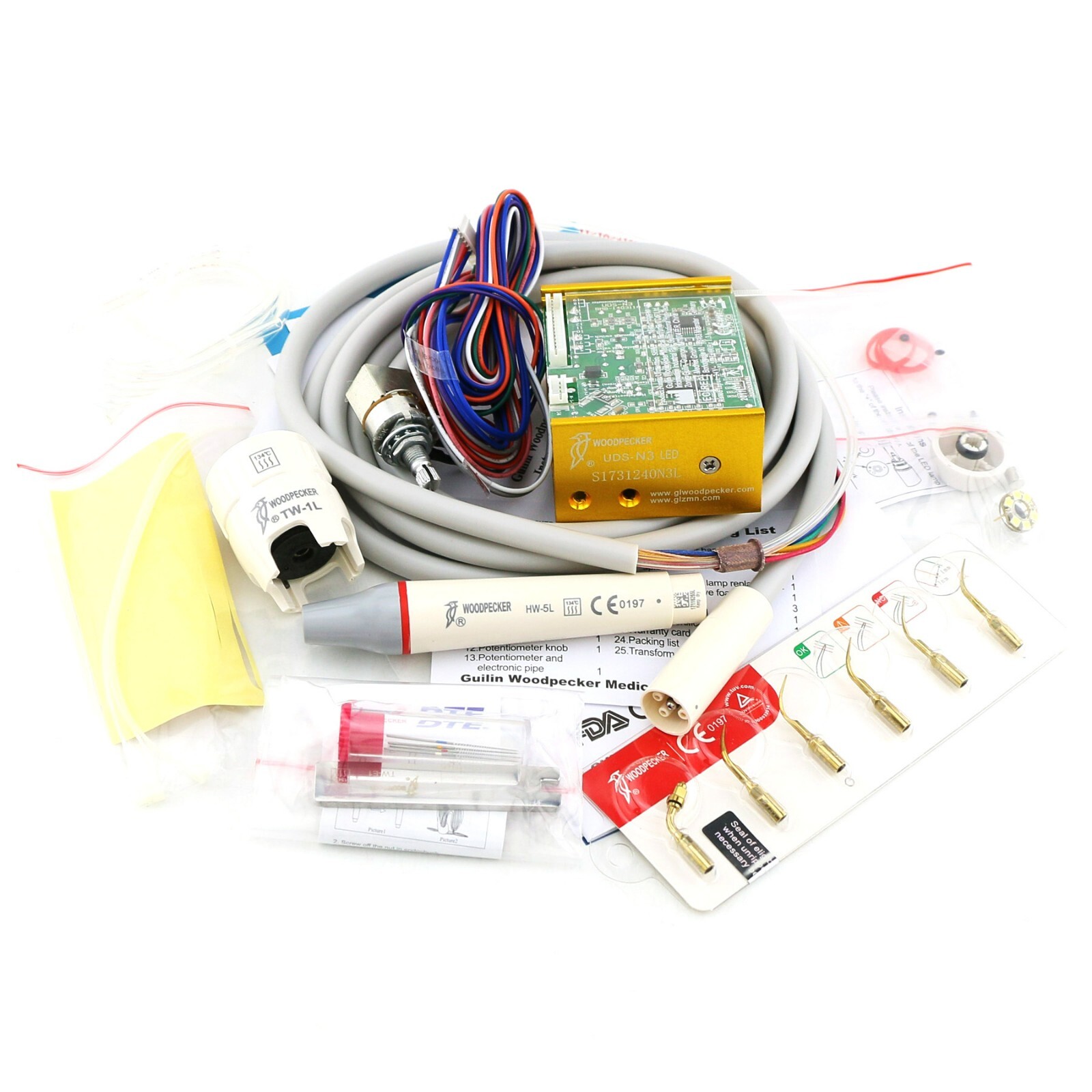US Woodpecker Dental Built in Ultrasonic Piezo Scaler UDS-N3 LED Handpiecce EMS