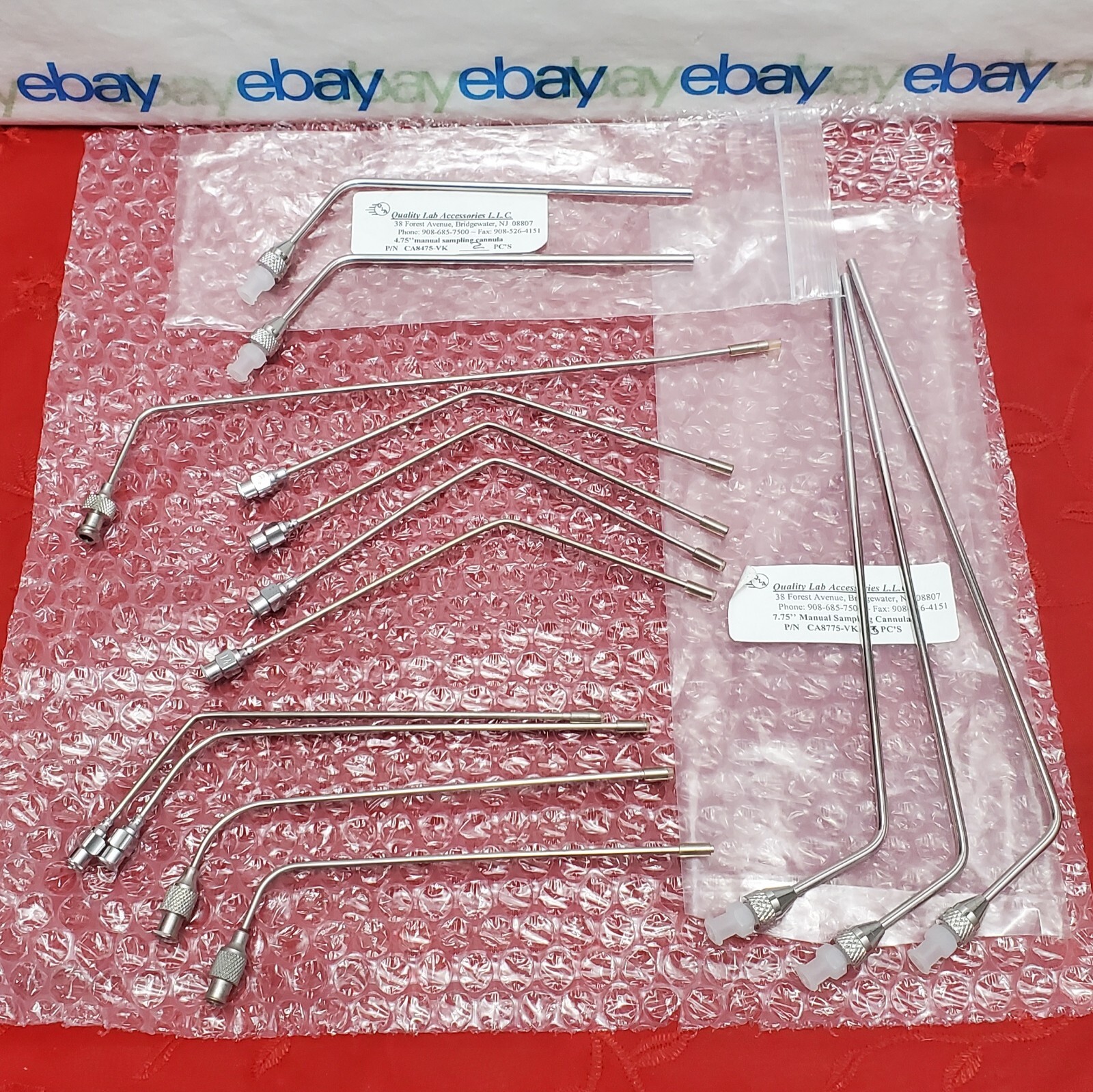 QLA P/N CA8775-VK 7.75″ 4.75 Manual Sampling Cannula With SS Luer Lock Full Flow