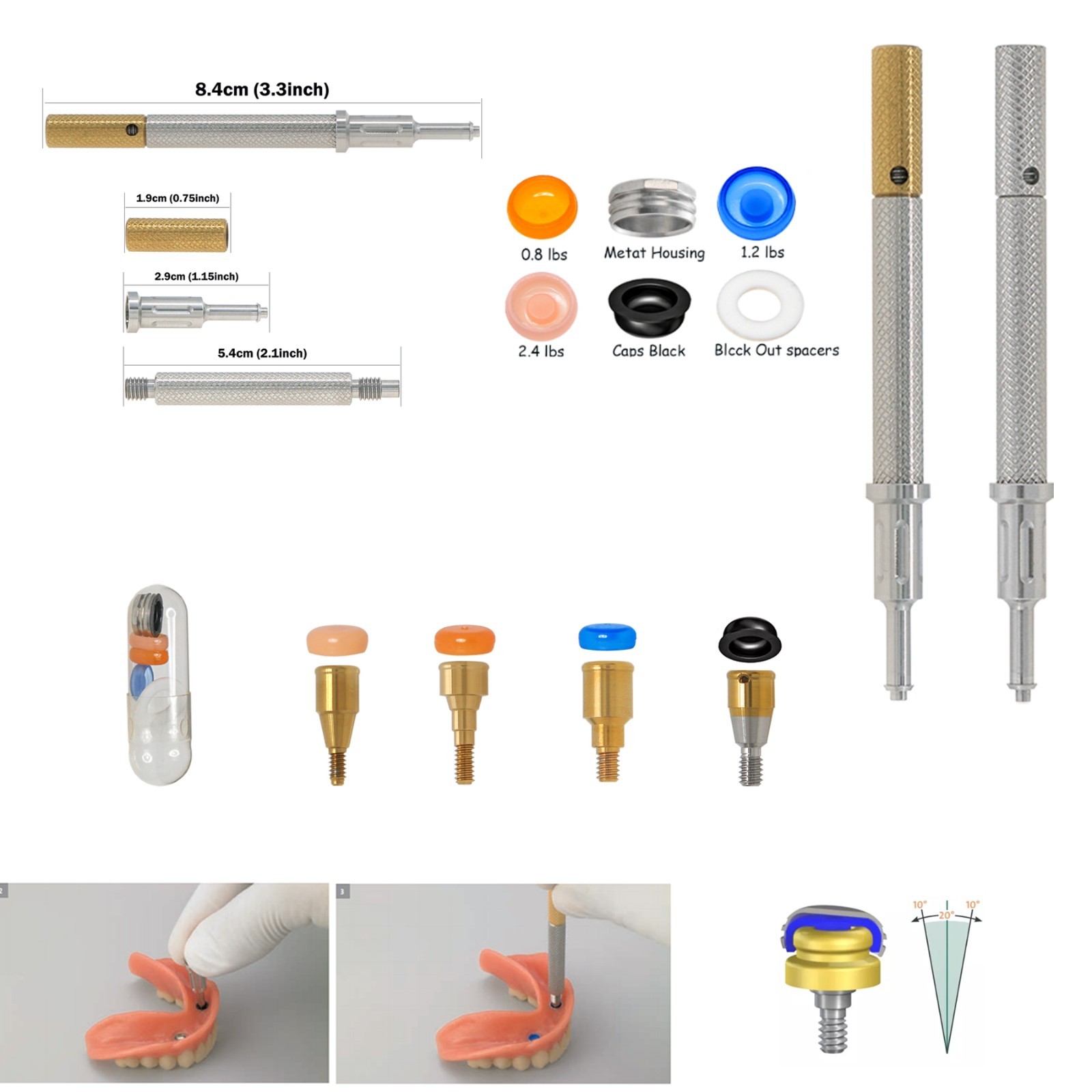 Dental Fit Zest Locator Abutment Legacy Anchor Overdenture Hiossen Zimmer Nobel