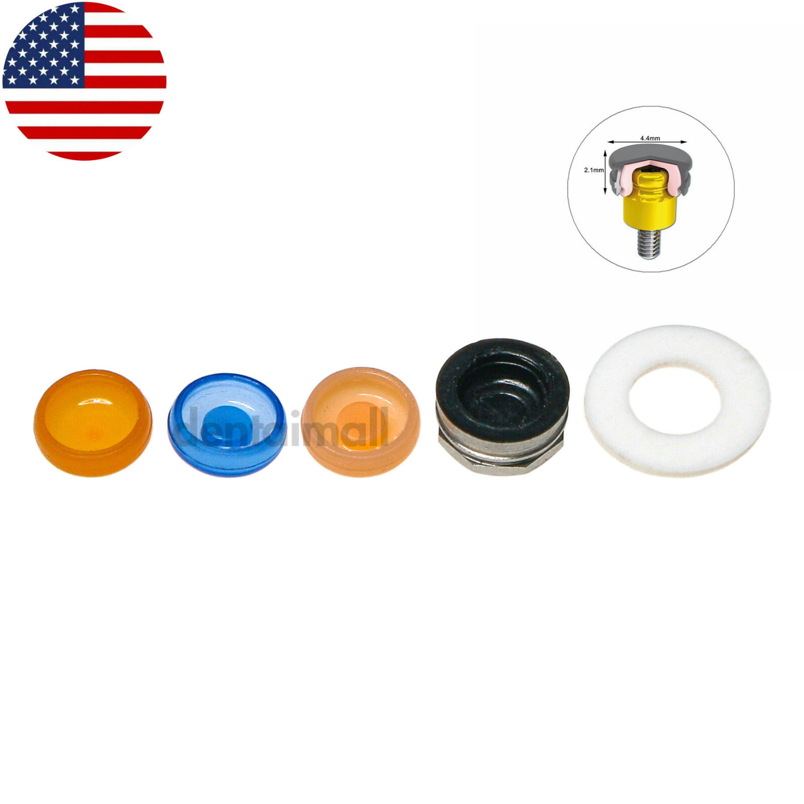 US 6PCS Dental Overdenture Locator Abutments Retention Caps For Implant Inserts