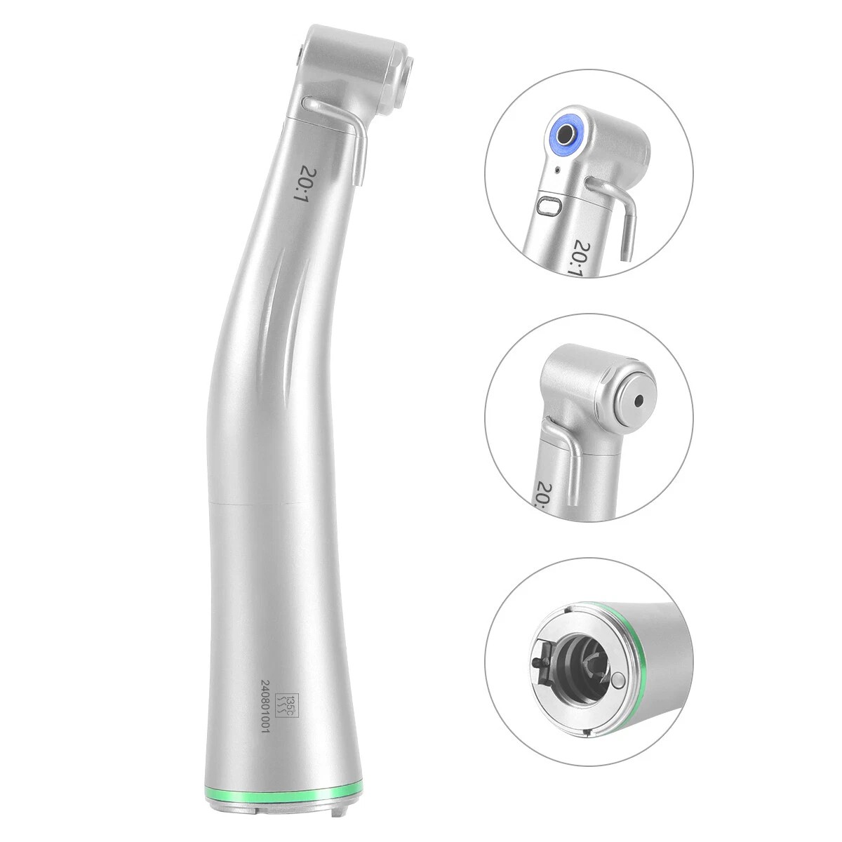 Dental 20:1 Contra Angle Fiber Optic LED Implant Handpiece E-type Push Button