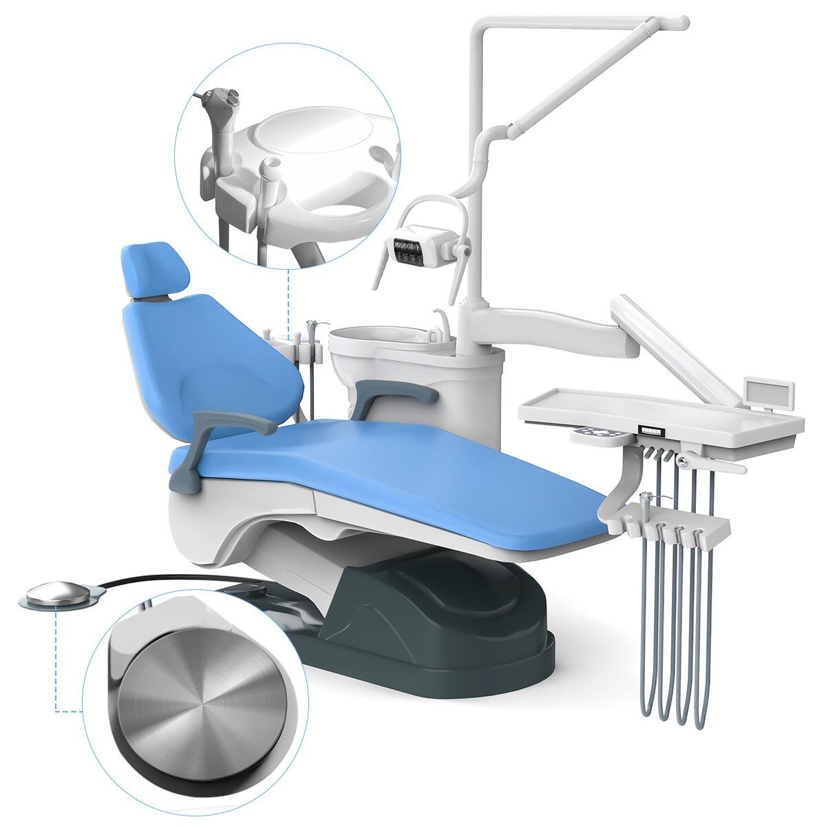 Dental Unit Chair Computer Controlled DC Motor PU Leather &Stool TJ2688-A1
