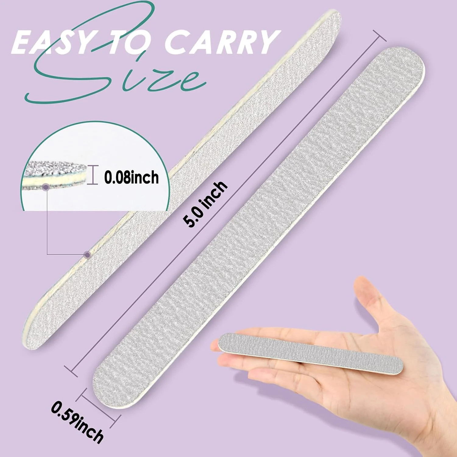 100PCS Zebra Nail Files 100/180 Grit Double Sided Emery Boards 5″ Disposable