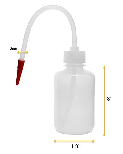 Wash Bottle, 125ml – Polyethylene – Translucent, Unbreakable – Screw Cap with…
