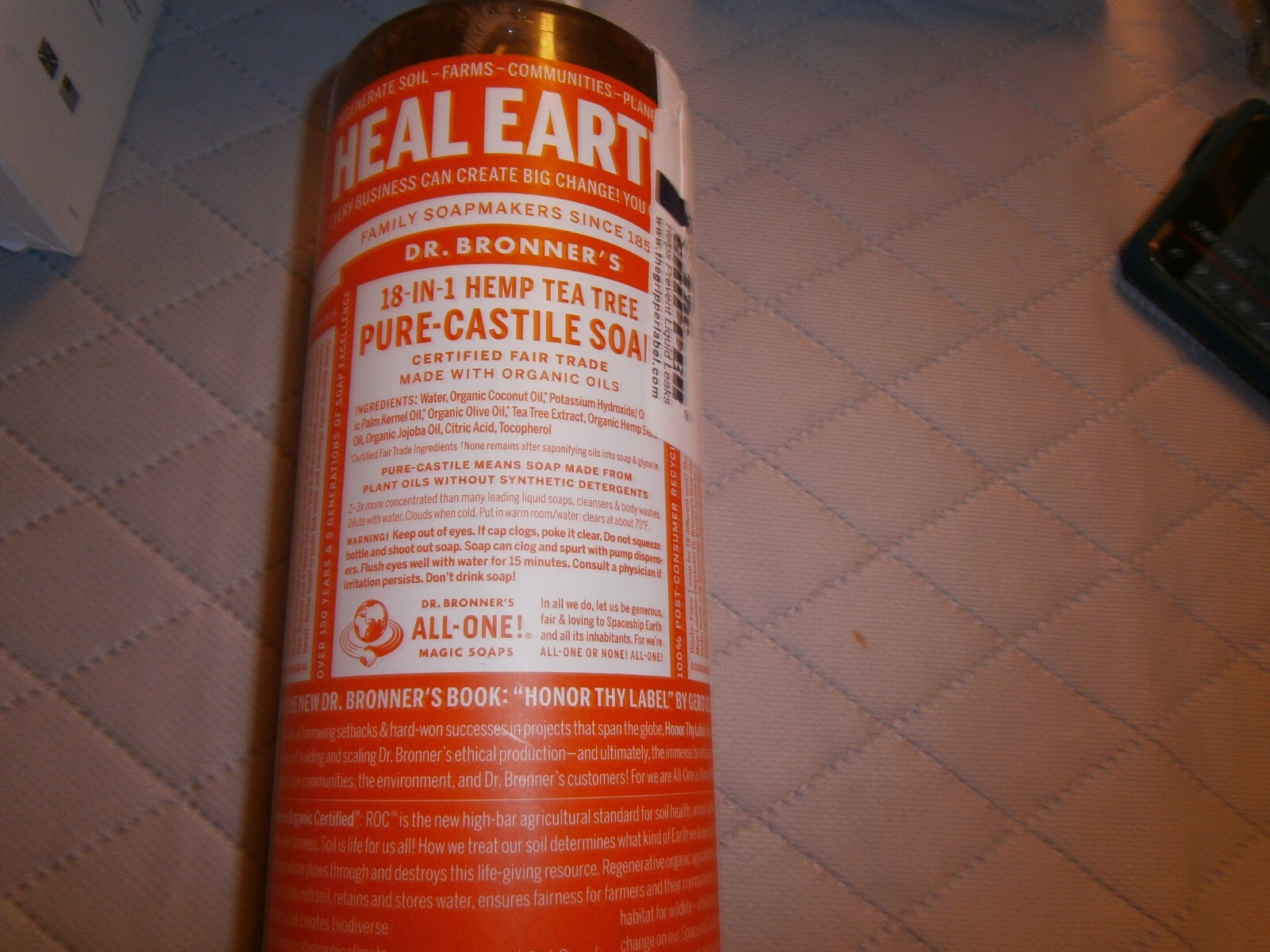 Dr Bronner’s Castile Soap 32 Oz Hemp Tea Tree LOT *BB145