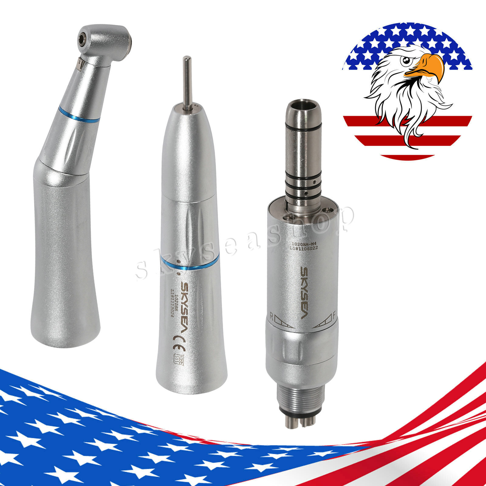 SKYSEA Dental Inner Water Slow Low Speed Handpiece Push E-type 4Hole Motor DH
