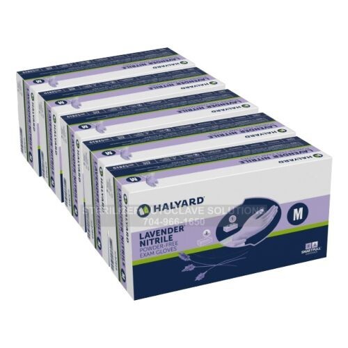 1/2 Case of 1250 MEDIUM Halyard Lavender Nitrile Exam Gloves 52818