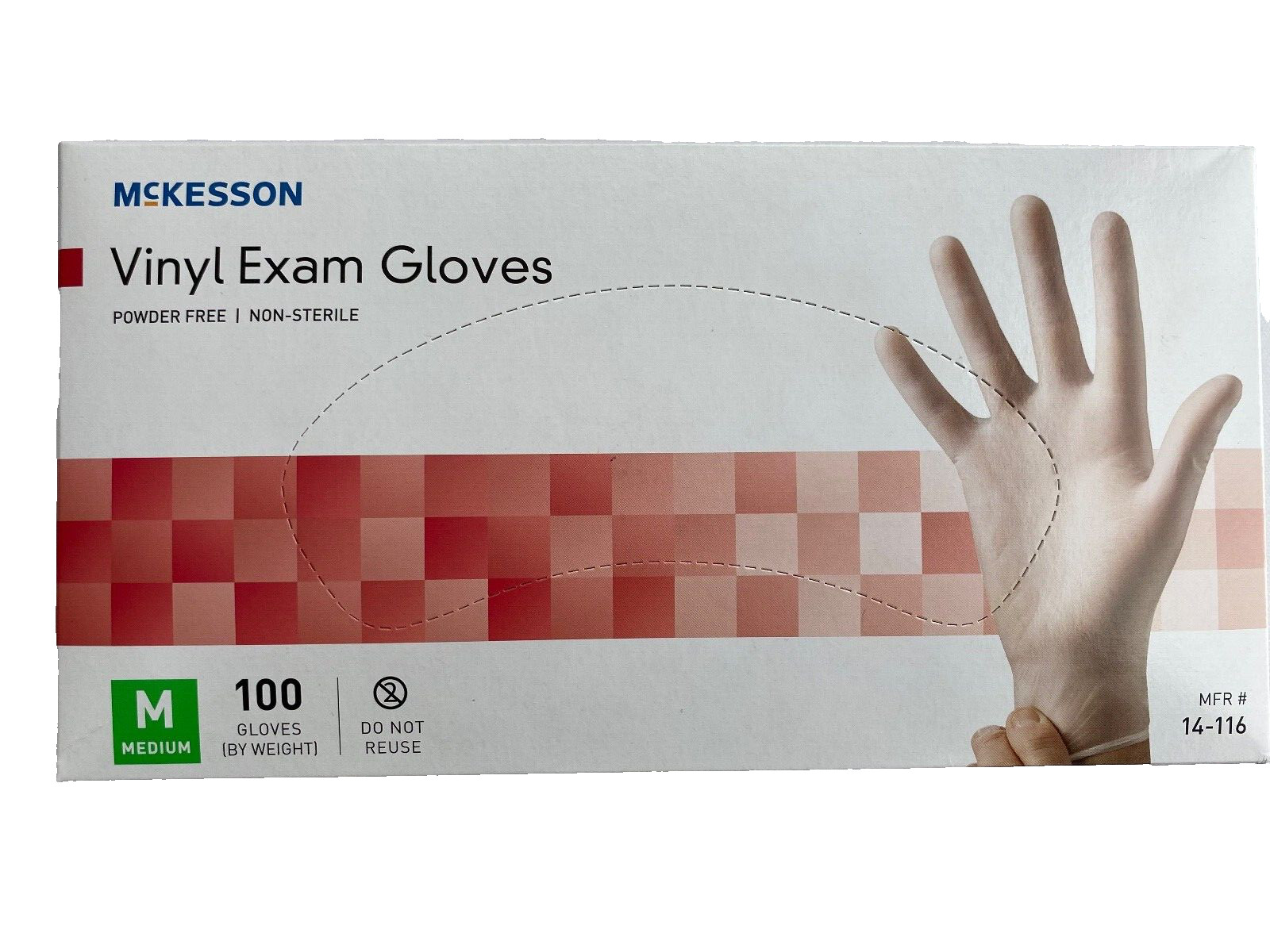 McKESSON VINYL EXAM GLOVE, MEDIUM, 100 per NEW BOX with FREE SHIPPING!