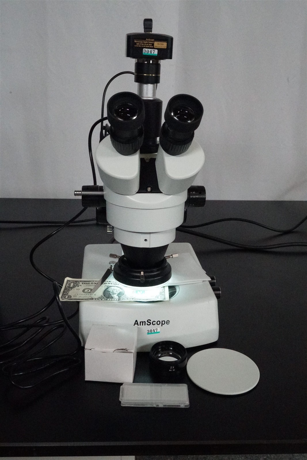 AmScope SM-2 Series Trinocular Stereo Microscope 7X-45X Magnification, More