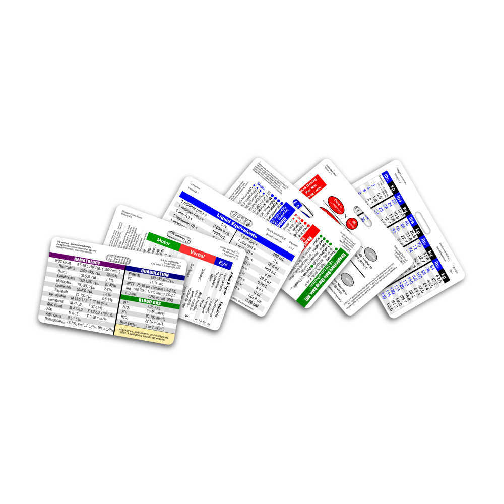 Mini Nurse Horizontal Badge Card Set – 6 Cards – ID Reference RN LPN APRN BSN