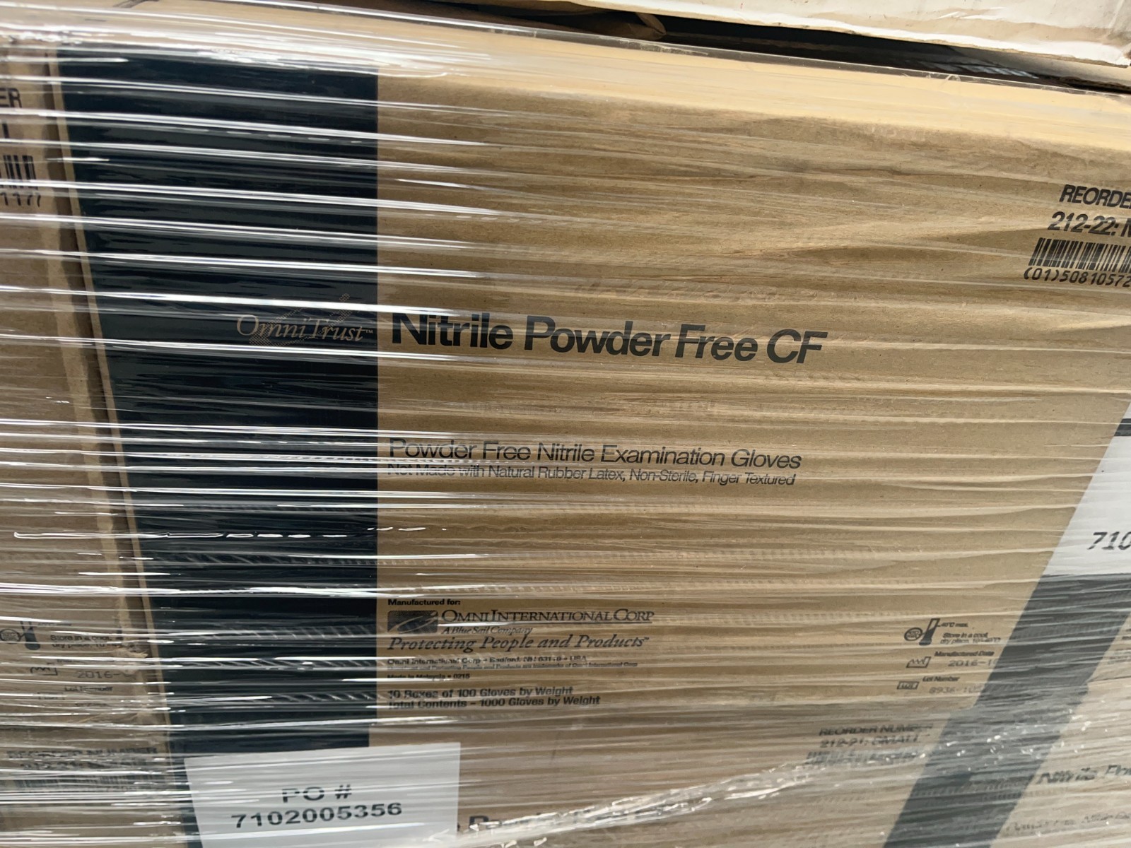 OmniTrust Nitrile Powder Free Examination Gloves, XL, 10 box / case