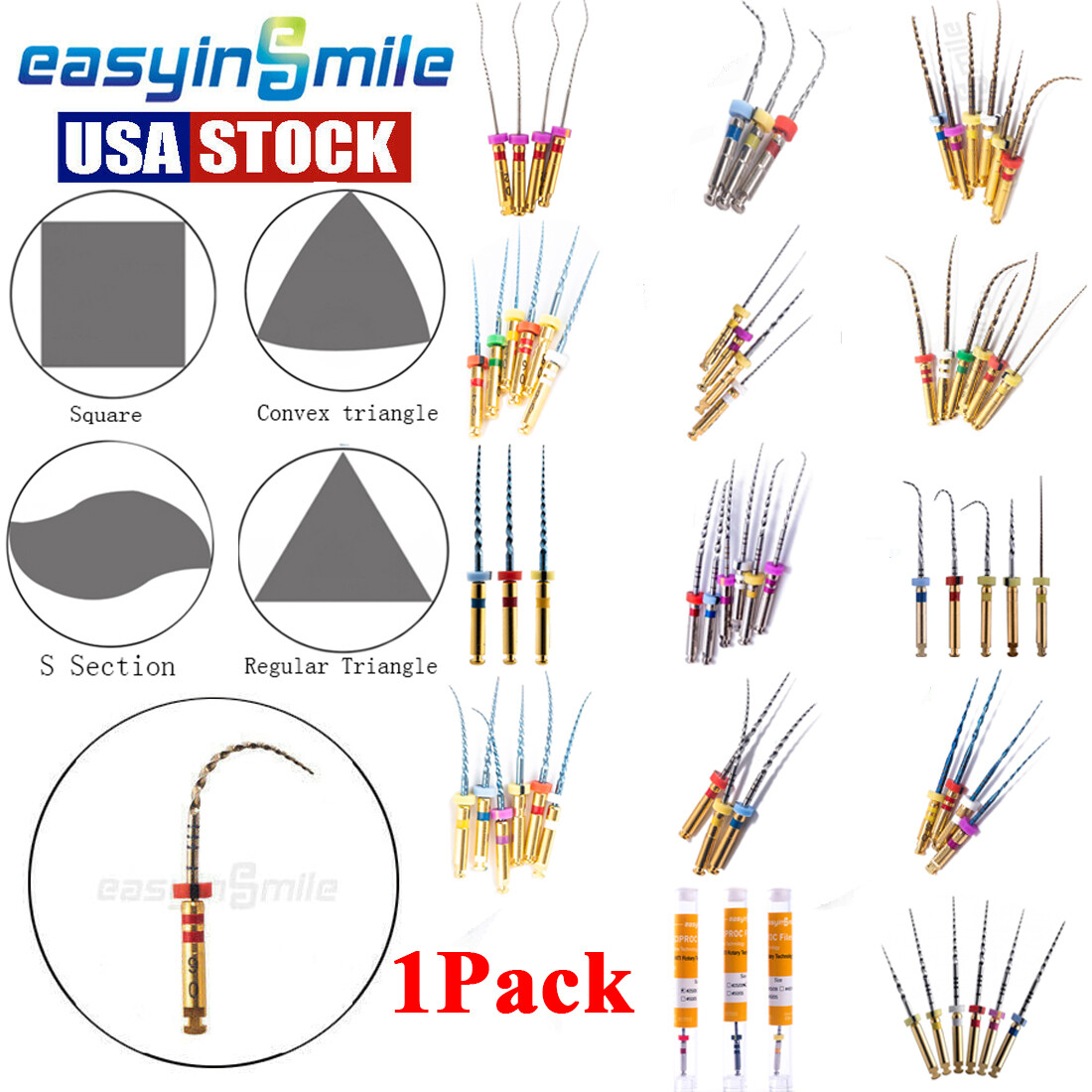X-Pro Gold Taper Endo NITI Rotary File Endodontic Engine Files SX-F3 Easyinsmile