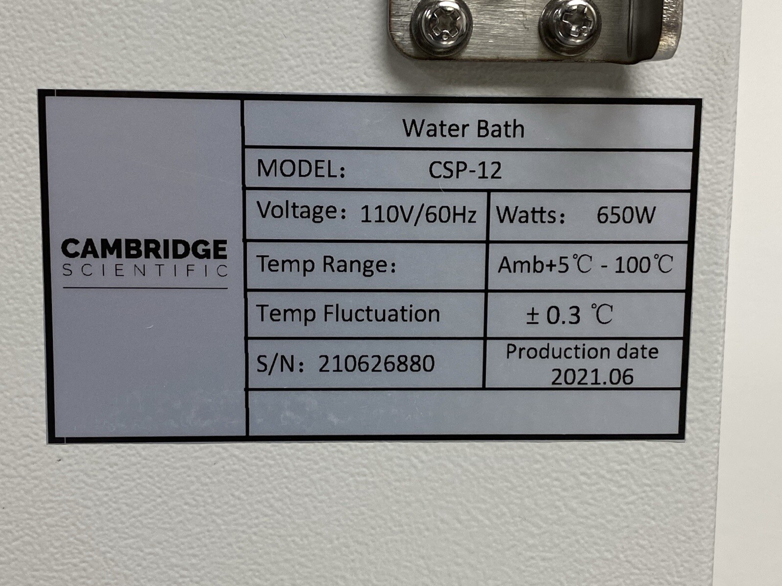 Cambridge Scientific CSP-12 Water Bath 10L Pre-owned Tested Excellent w/Warranty