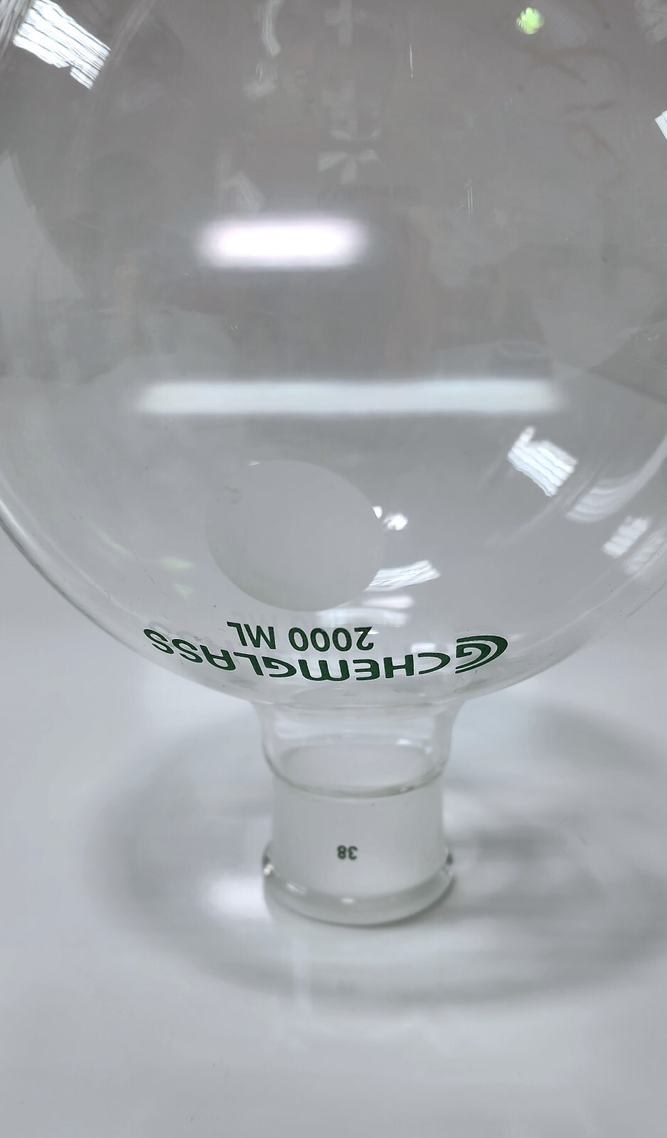 CHEMGLASS CG174007 Separatory Funnel Squibb 2000mL #38 Outer Stopper Neck