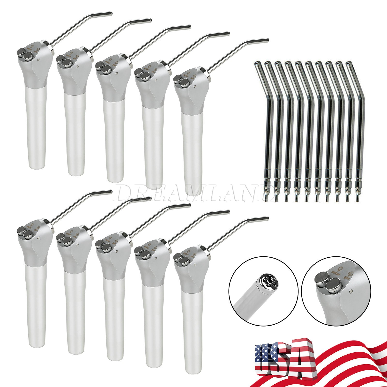 1-20pcs Dental Air Water Spray Triple Syringe with Nozzles/Tips/Tubes