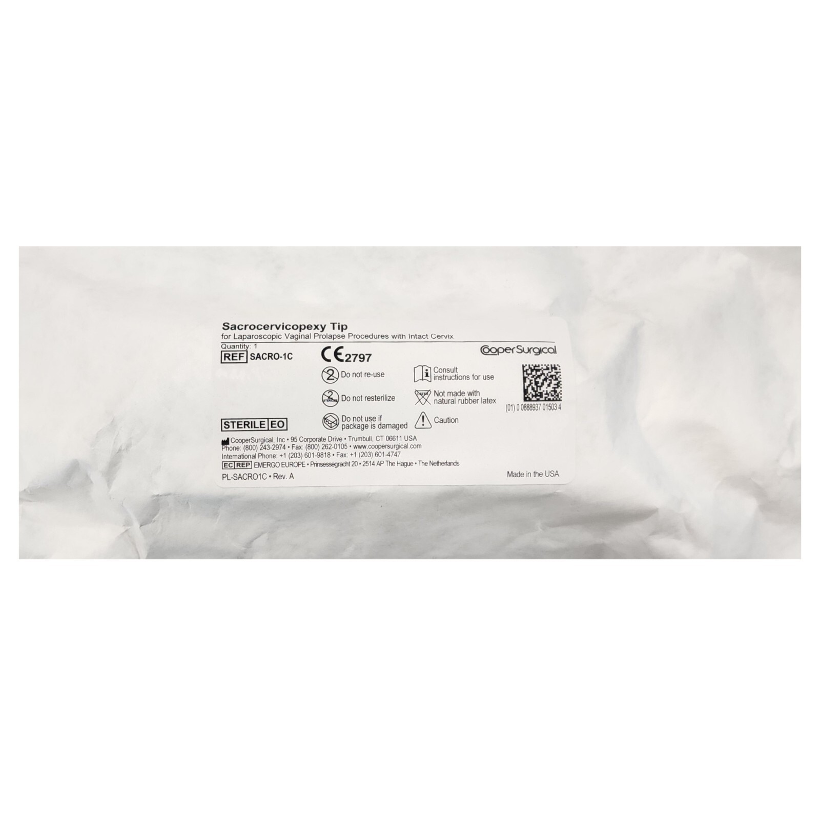 *1-Pack* CooperSurgical Sacrocervicopexy Tip SACRO-1C