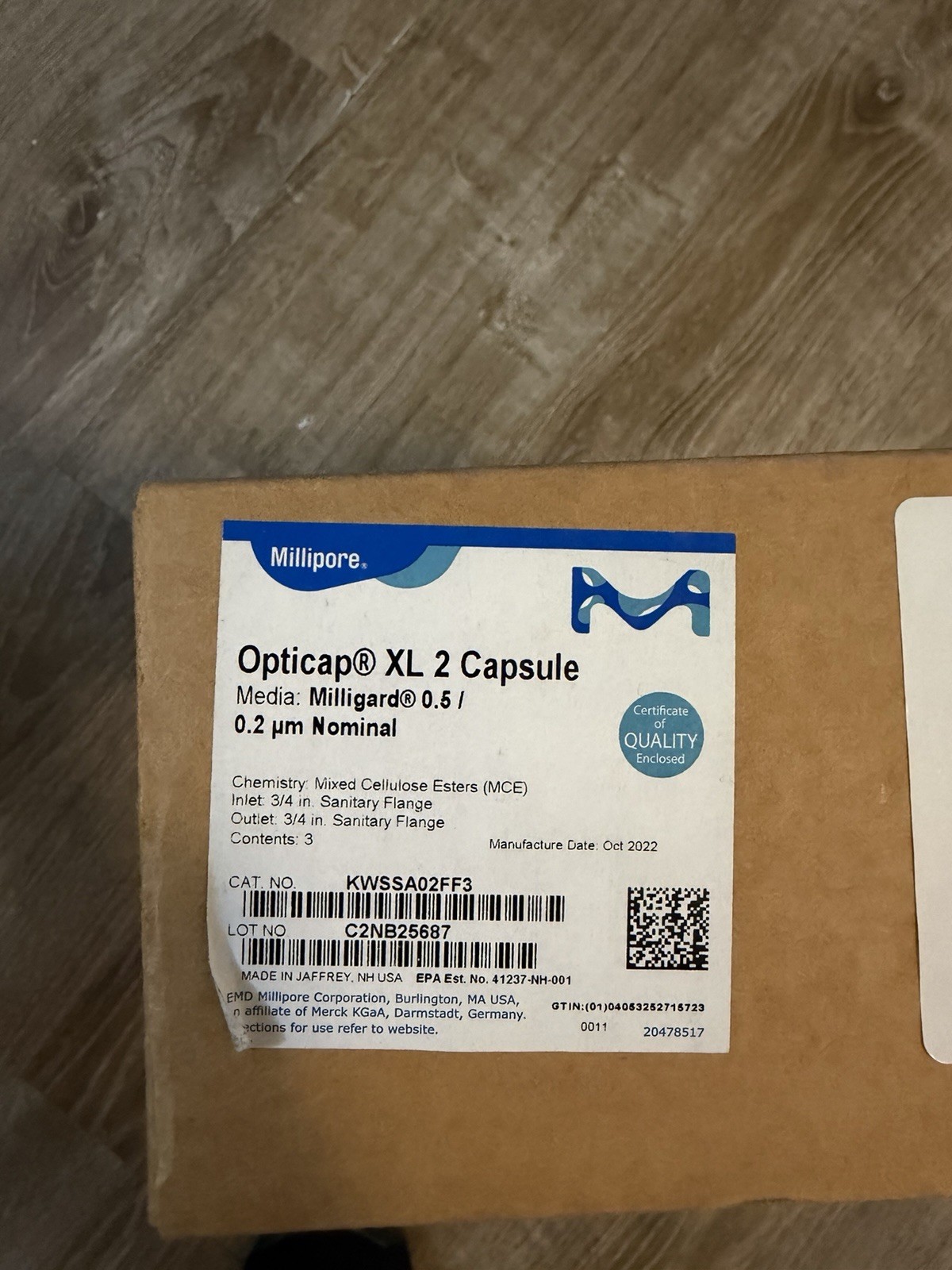 Millipore Opticap XL2 Capsule Miligard 0.5/ 0.2 Nominal Filter quantity 3!!