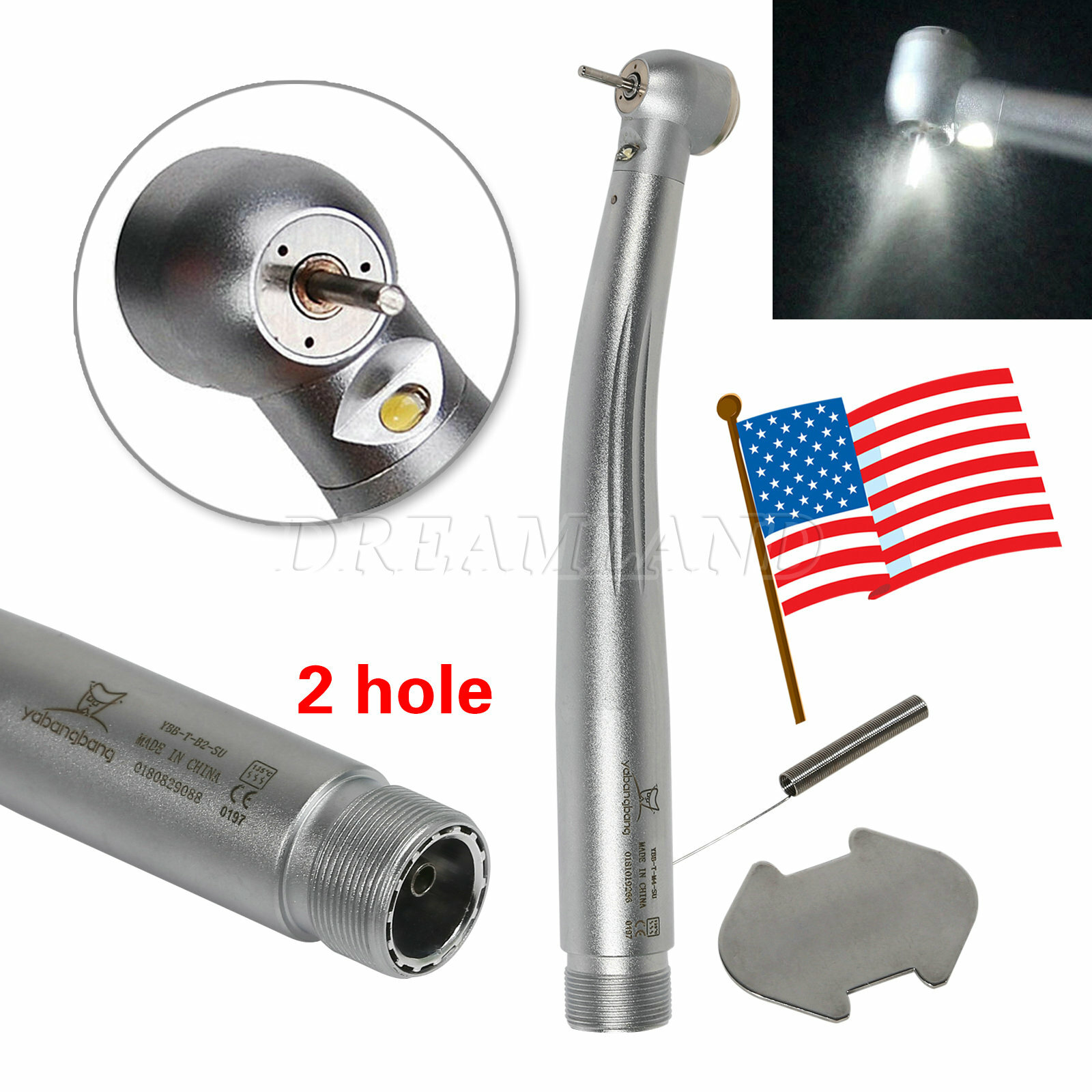 Pieza de mano LED turbina alta velocidad fibra óptica dental estilo KaV 2/4/6h