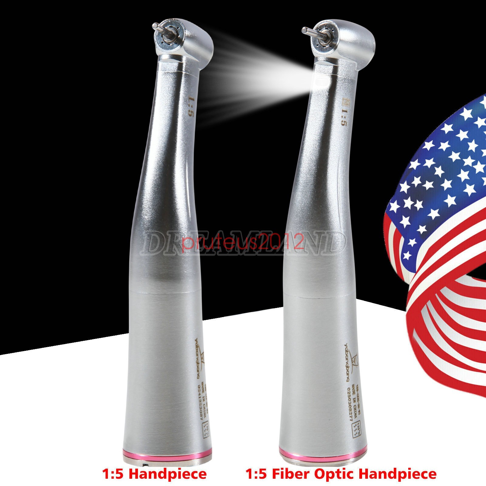 Dental 1:5 Increasing LED Contra Angle Handpiece Spray Ceramic Bearing