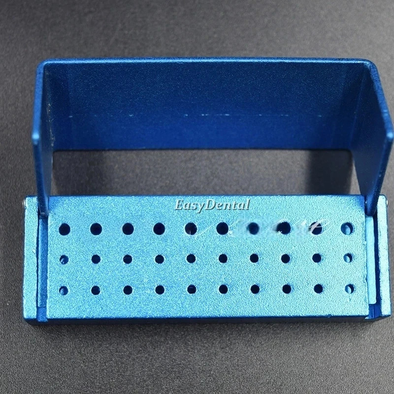 30 Holes Dental Bur Burs Holder Block Disinfection Box Aluminium Autoclave