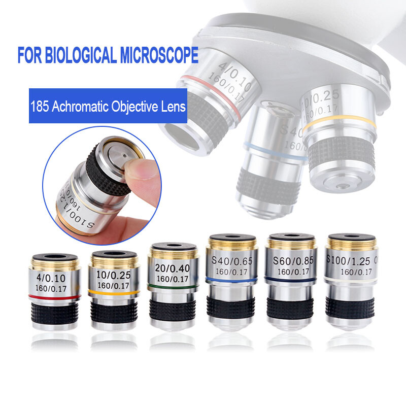 4x 10x 20x 40x 60x 100x 185 Achromatic Objective Lens for Biological Microscope