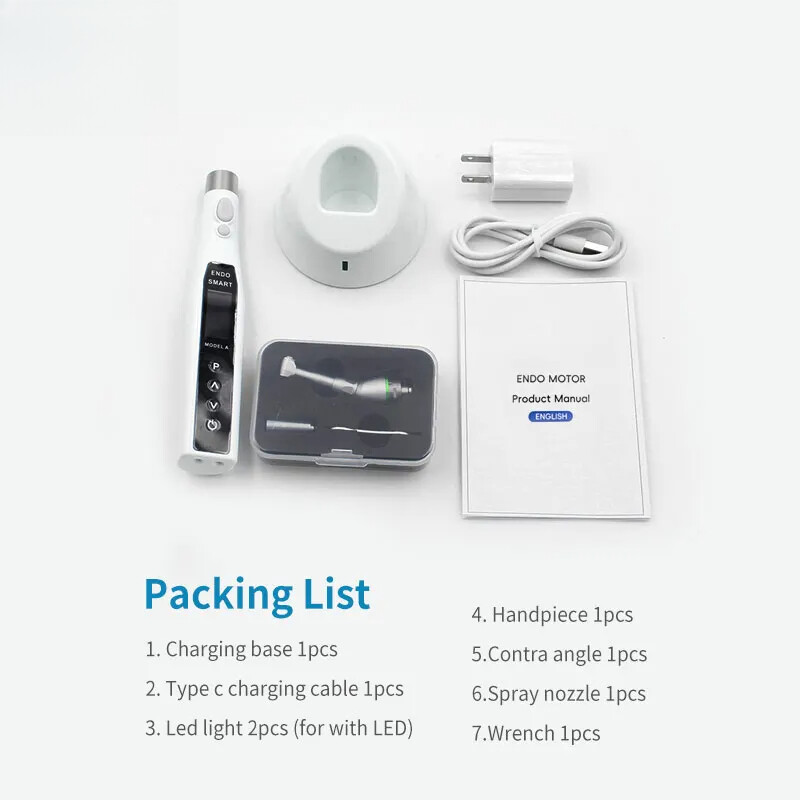 Dental Cordless Endo Motor 16:1 Contra Angle Apex Locator Root Canal Finder