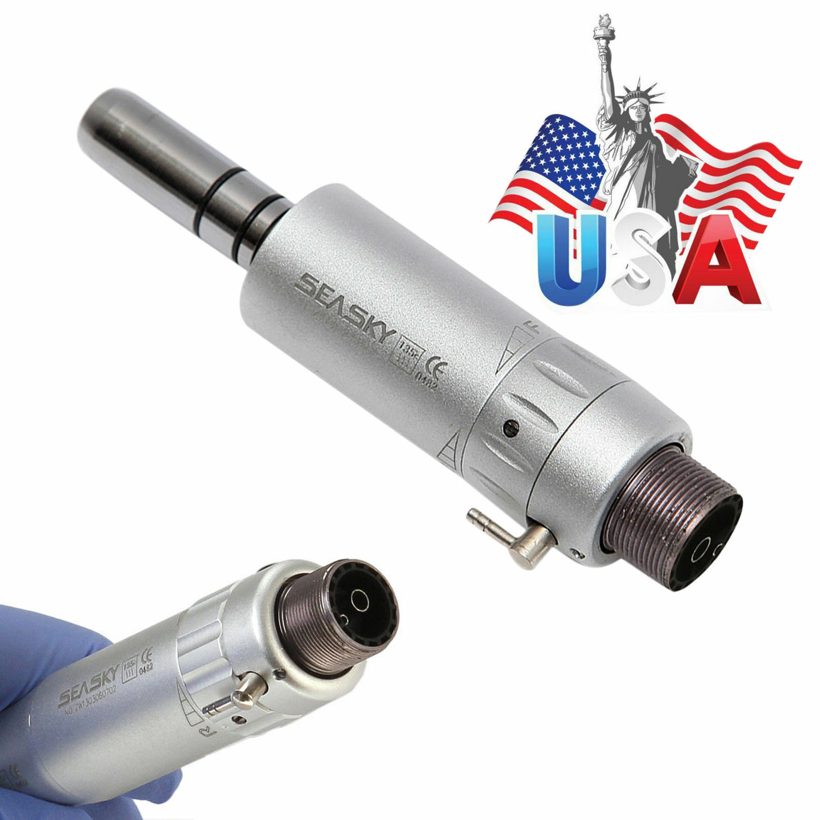 NSK Style Dental Slow Low Speed Handpiece Push /Manual Chuck Contra Angle Motor