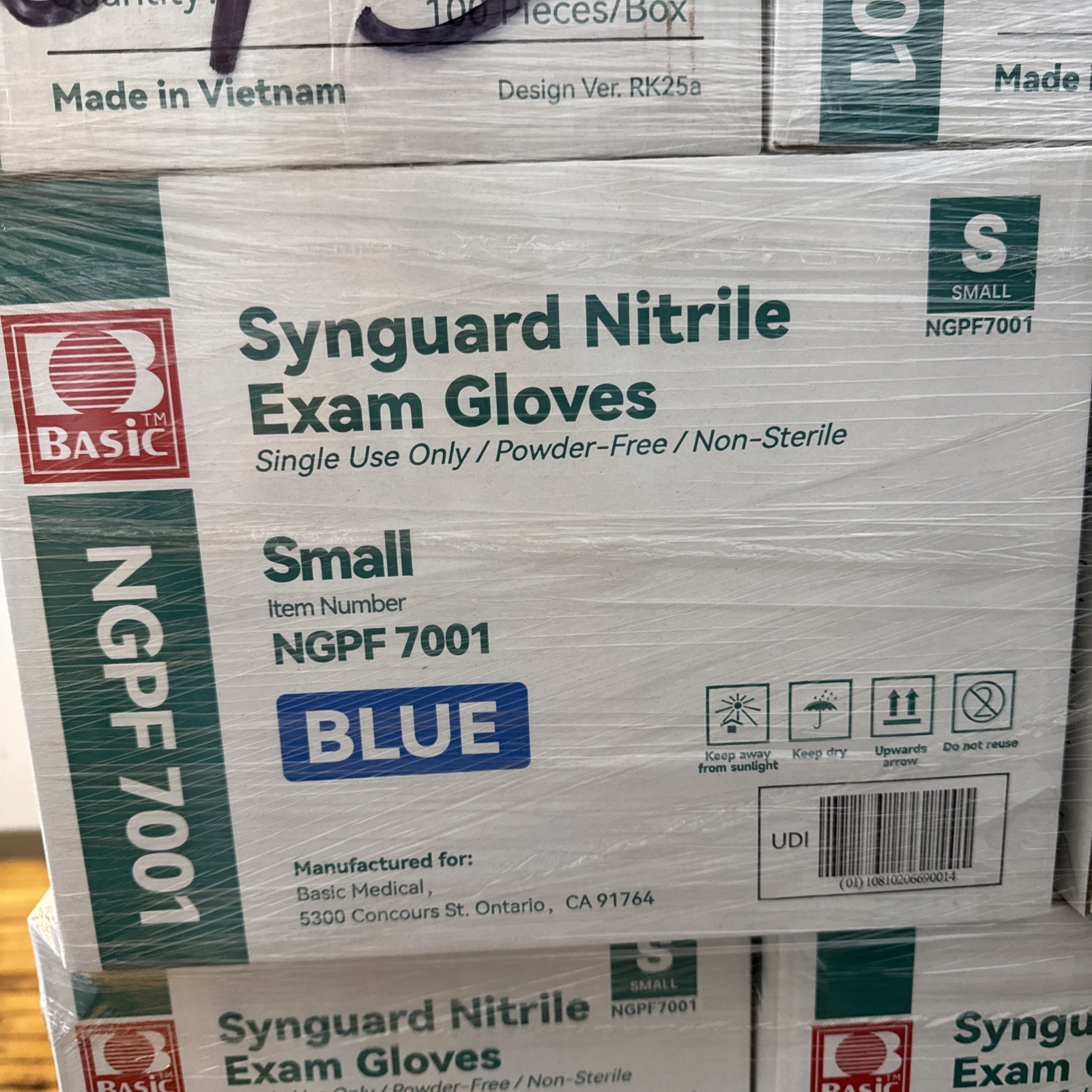 Synguard PF Nitrile Exam Gloves, Size Small, Case of 1,000