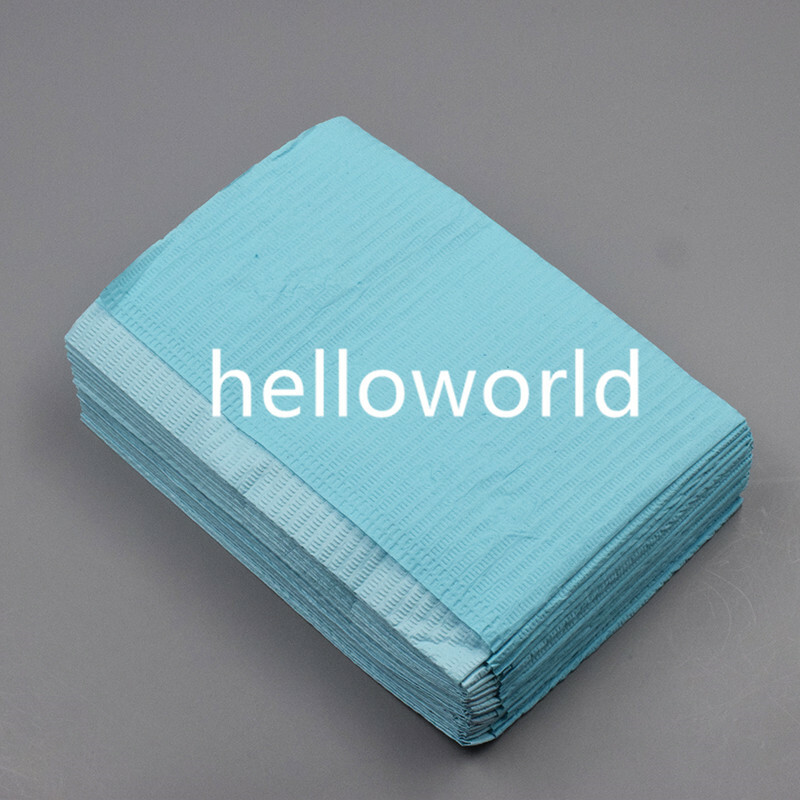 125 Pcs High-quality Brand New Blue Disposable Dental Patient Bibs Towel 33*46cm
