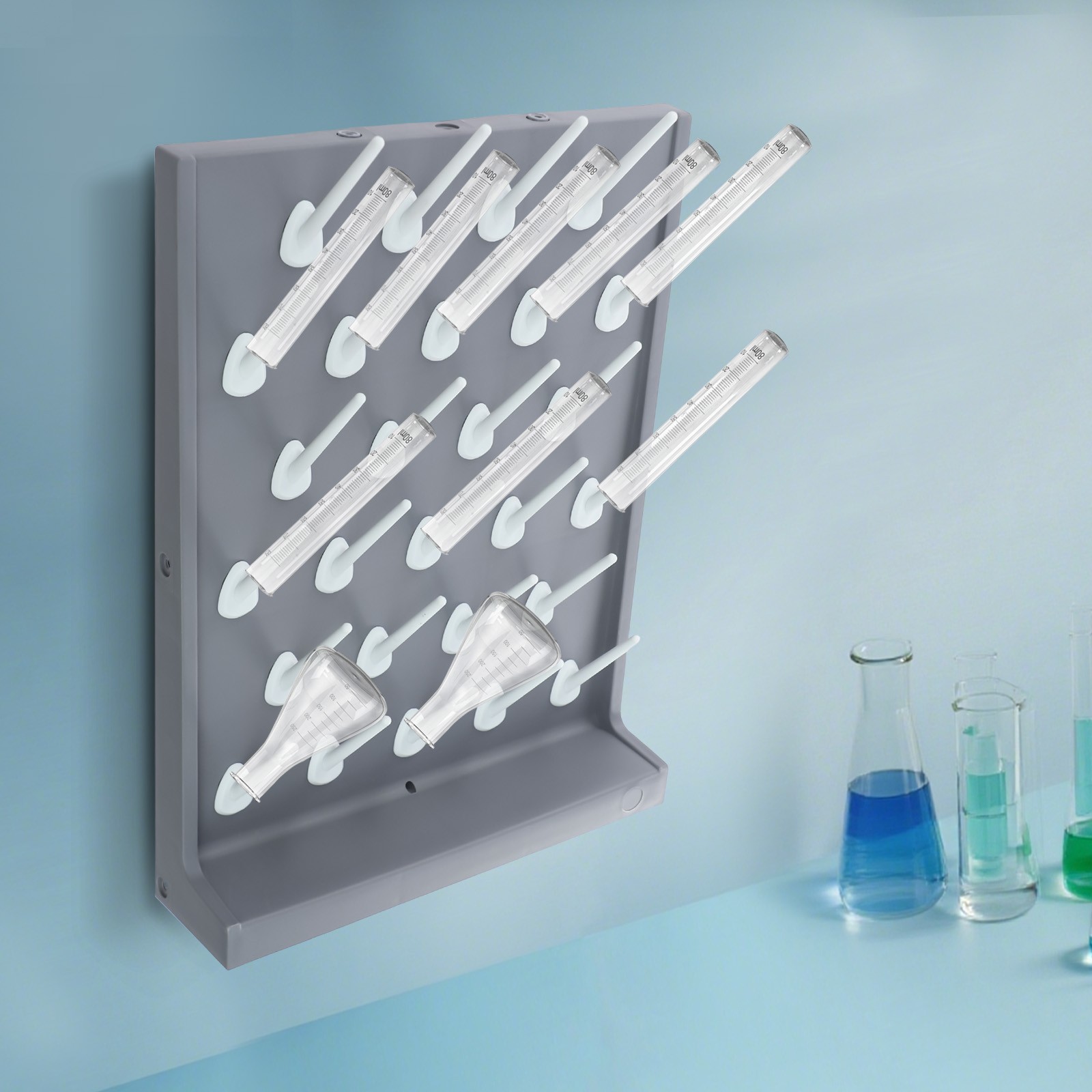 27 Pegs Durable 2*Laboratory Drying Rack PP Material Anti-corrosive 55*40*12cm