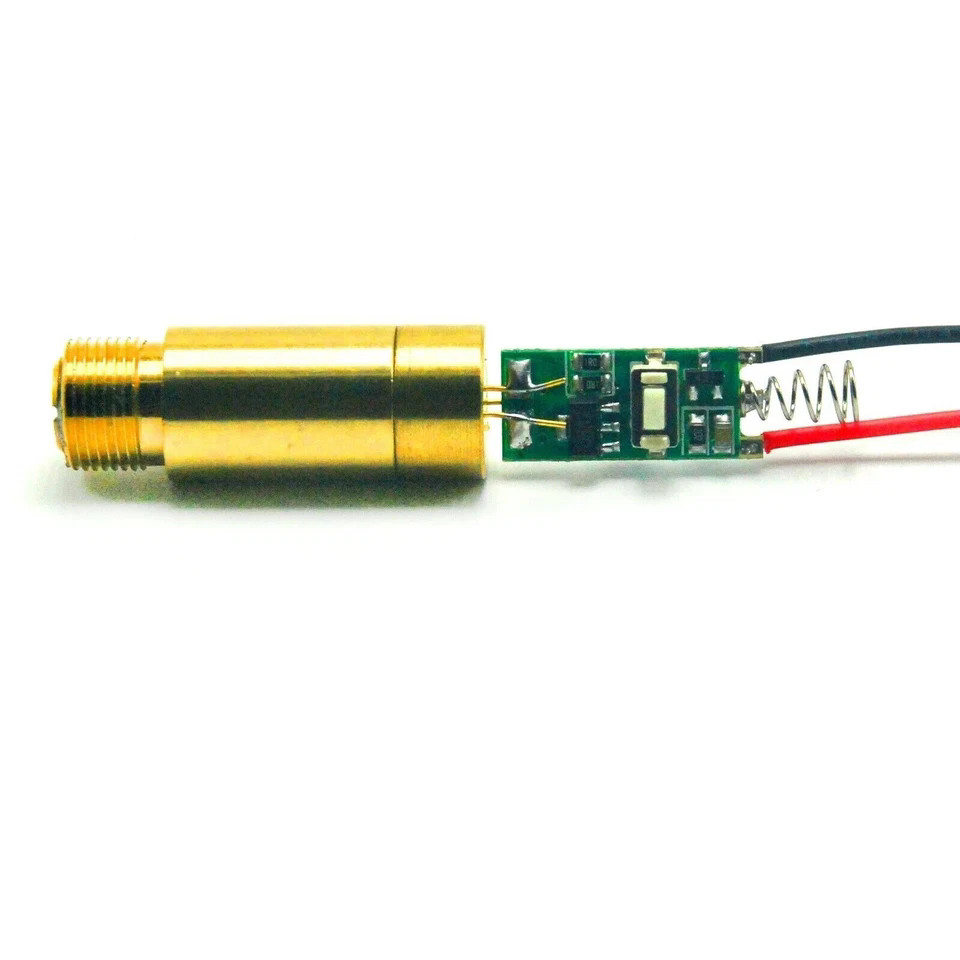 1pcs Line 100mW 532nm Green Laser Diode Module Brass 3.7V-5V Driver Cable