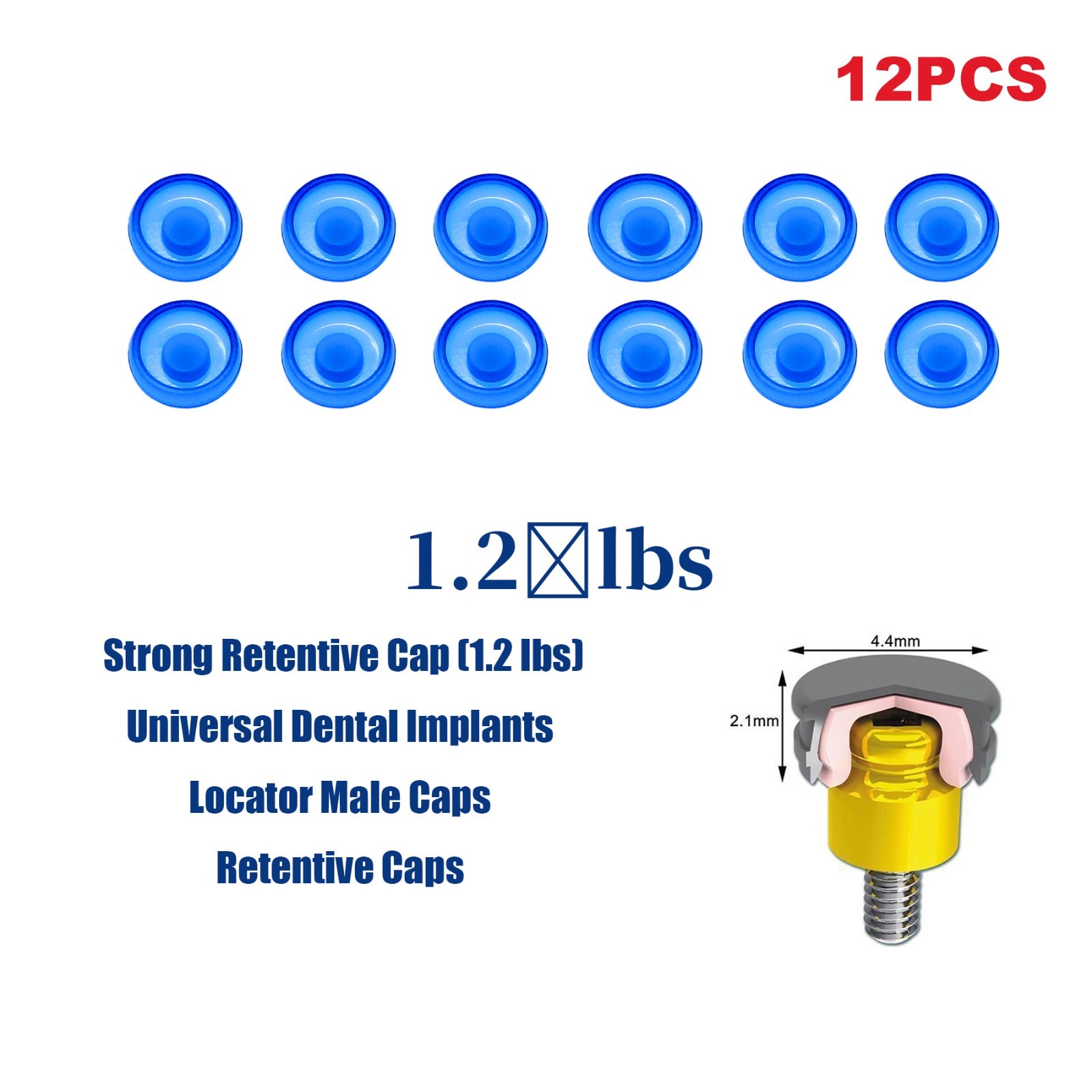 US Overdenture Removable Male Caps Inserts Standard 1.2lbs & LOCATOR Core Tool