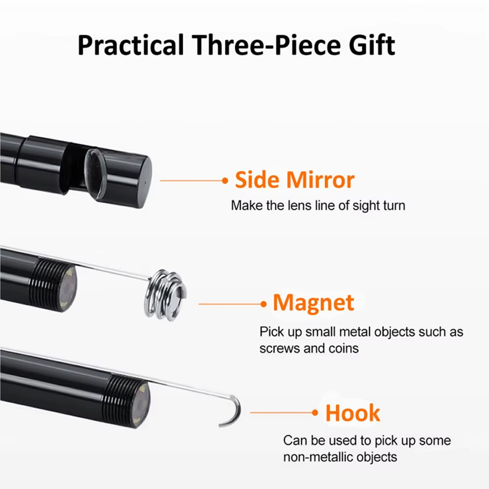 7.0MM TYPE-C Endoscope Camera IP67 Waterproof 6 Leds Adjustable USB Android Flex