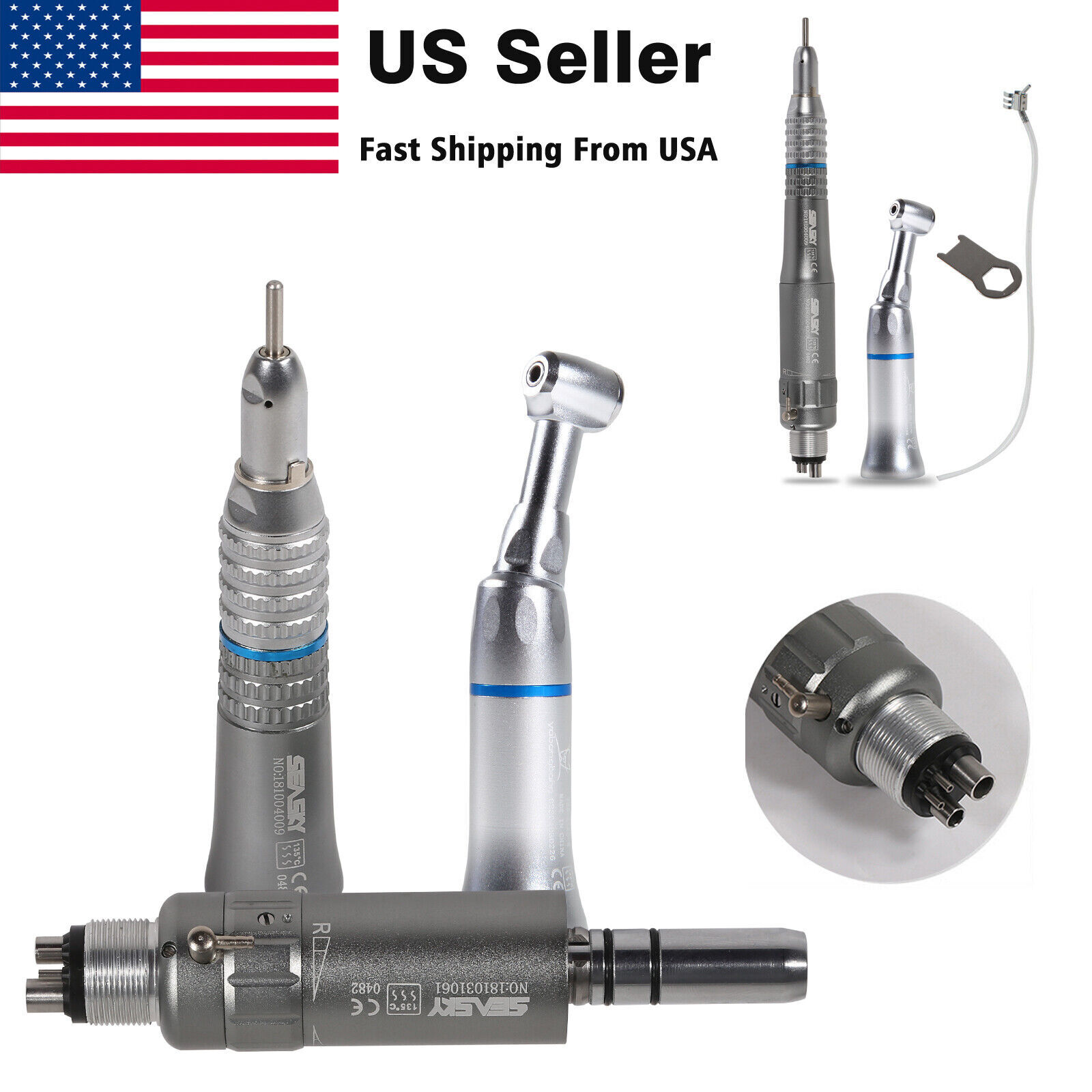 Low Speed Handpiece /Contra Angle /Straight /Air Motor 2 / 4Hole for NSK Dental