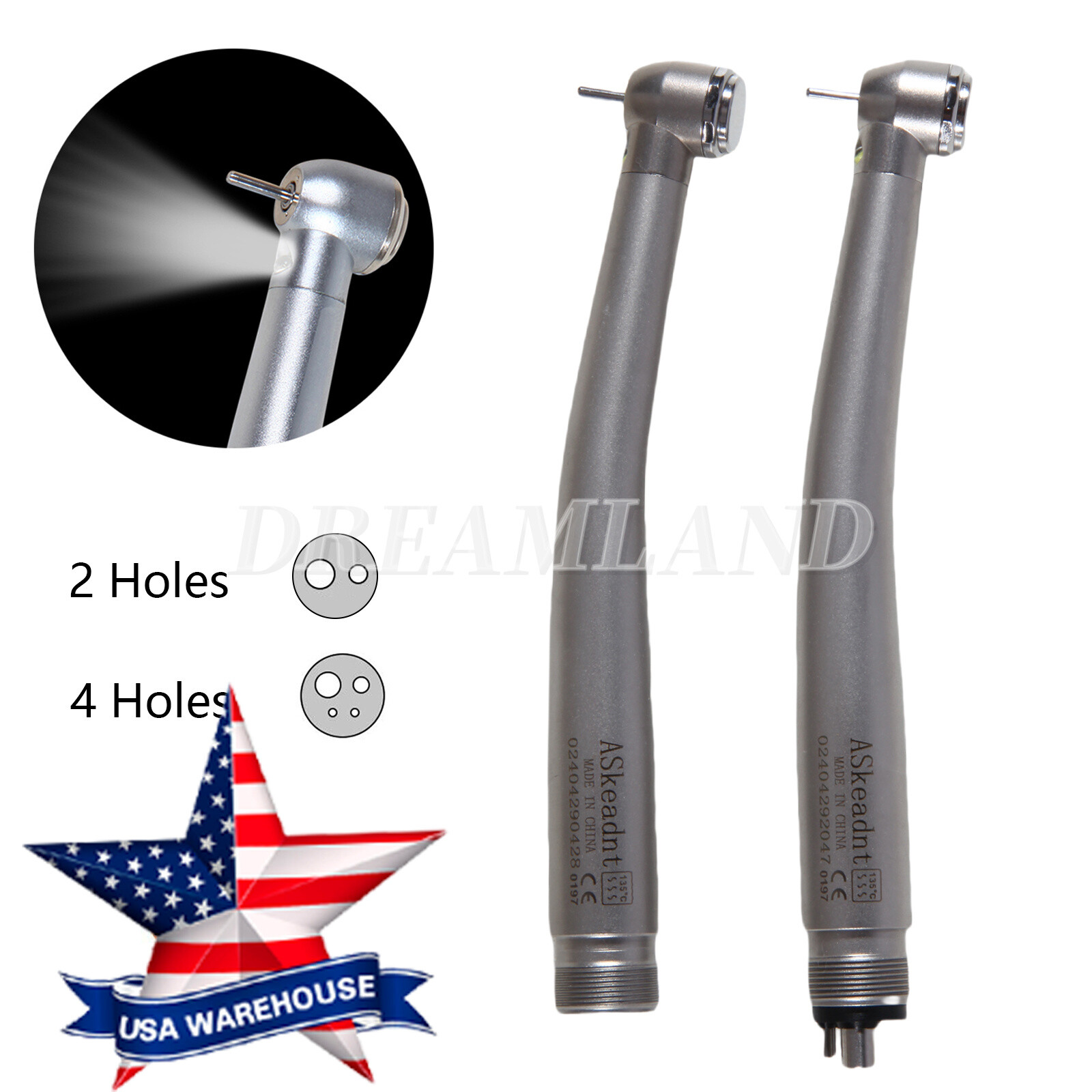 NSK Style Dental Fiber Optic LED E-generator High Speed Handpiece 2/4Holes