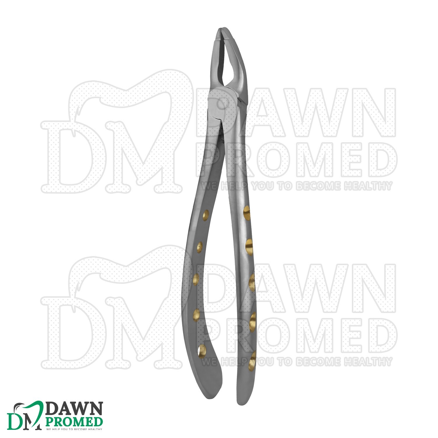 Dental Extracting Forceps #F1 Gold Hollow Python Grip Handle German Grade
