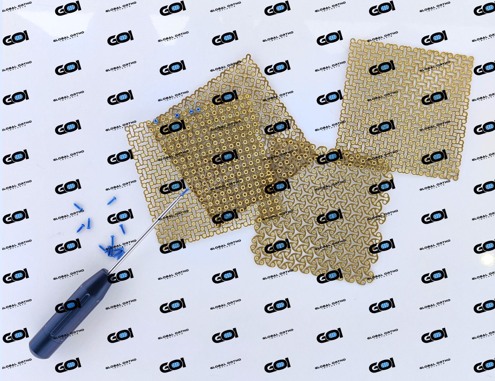 105 Pc Titanium Perforated Mesh Plates 0.6mm Thick 100x100mm w/ Screws OEM Kit