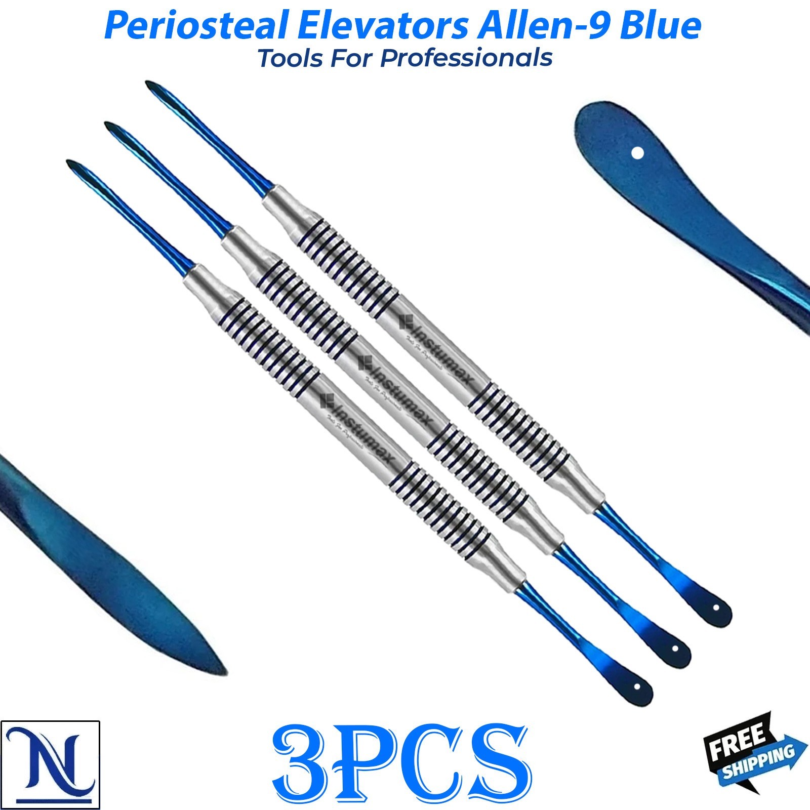 Allen 9 Periosteal Elevator Double Ended Blue Dental Tissue Reflection Surgical