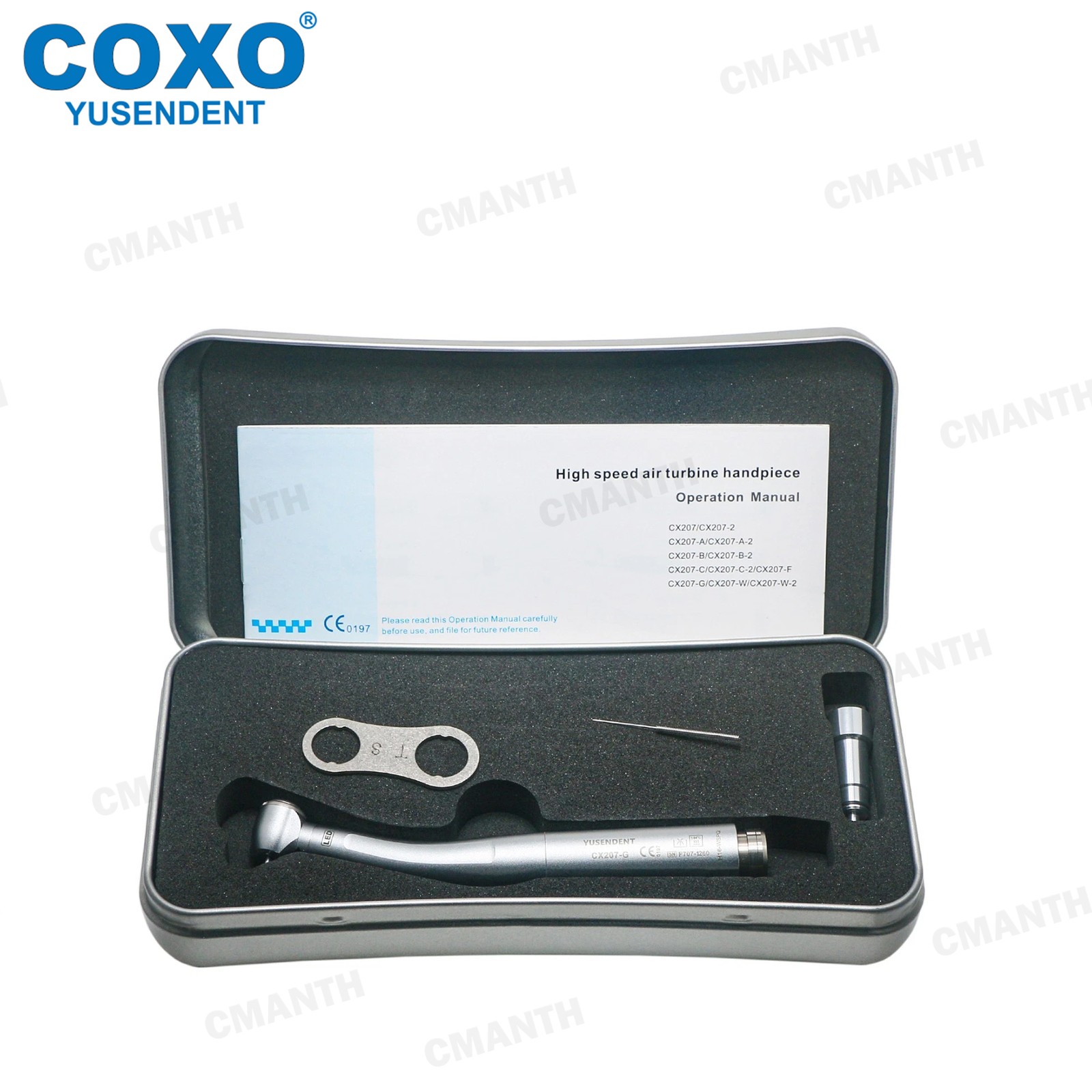 COXO Dental High Speed Handpiece Fiber Optic Turbine 6Hole LED Coupling CX207-G