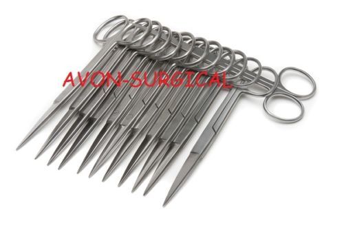 12 Iris Scissors 4.5″ Straight Surgical Dental Instruments