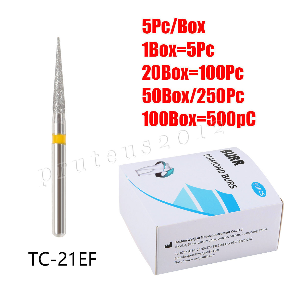 Dental Diamond Burs F High Speed Handpiece Friction Grip 5Pc/Box