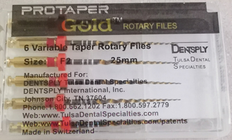 Dentsply ProTaper Gold Rotary Files F1,F2,F3,S1,S2,SX-F3, SX19 6 file pkg 1