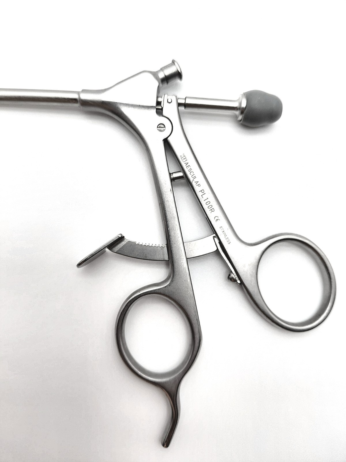 Aesculap PL100R Cholangiogram Clamp w/ Catheter Guide 5mm x 33cm Laparoscopic