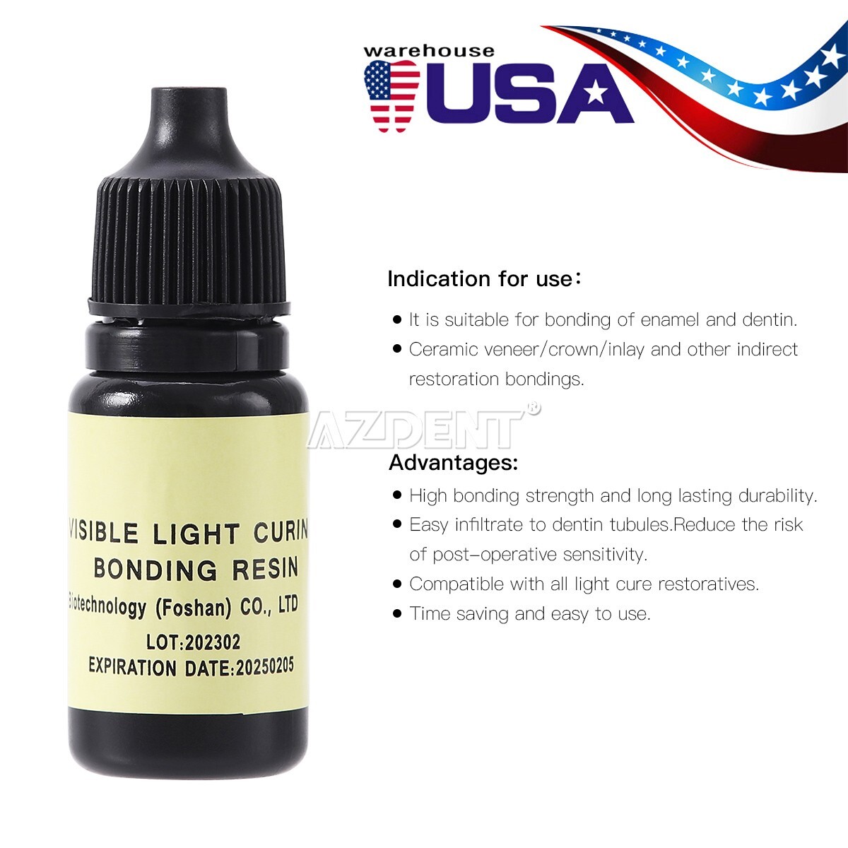 Dental Visible Light Cure Dentin Enamel Resin Bonding Adhesive 5ml